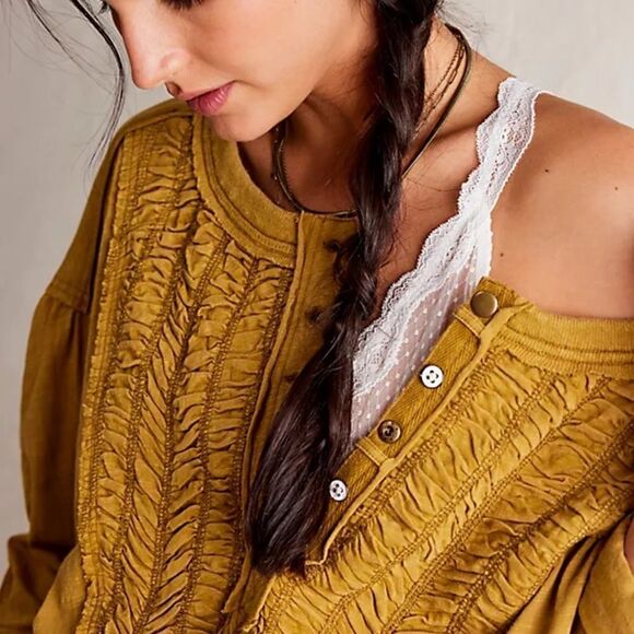 Free People We The Free Redone Tee Yellow Extra Small - Picture 3 of 9